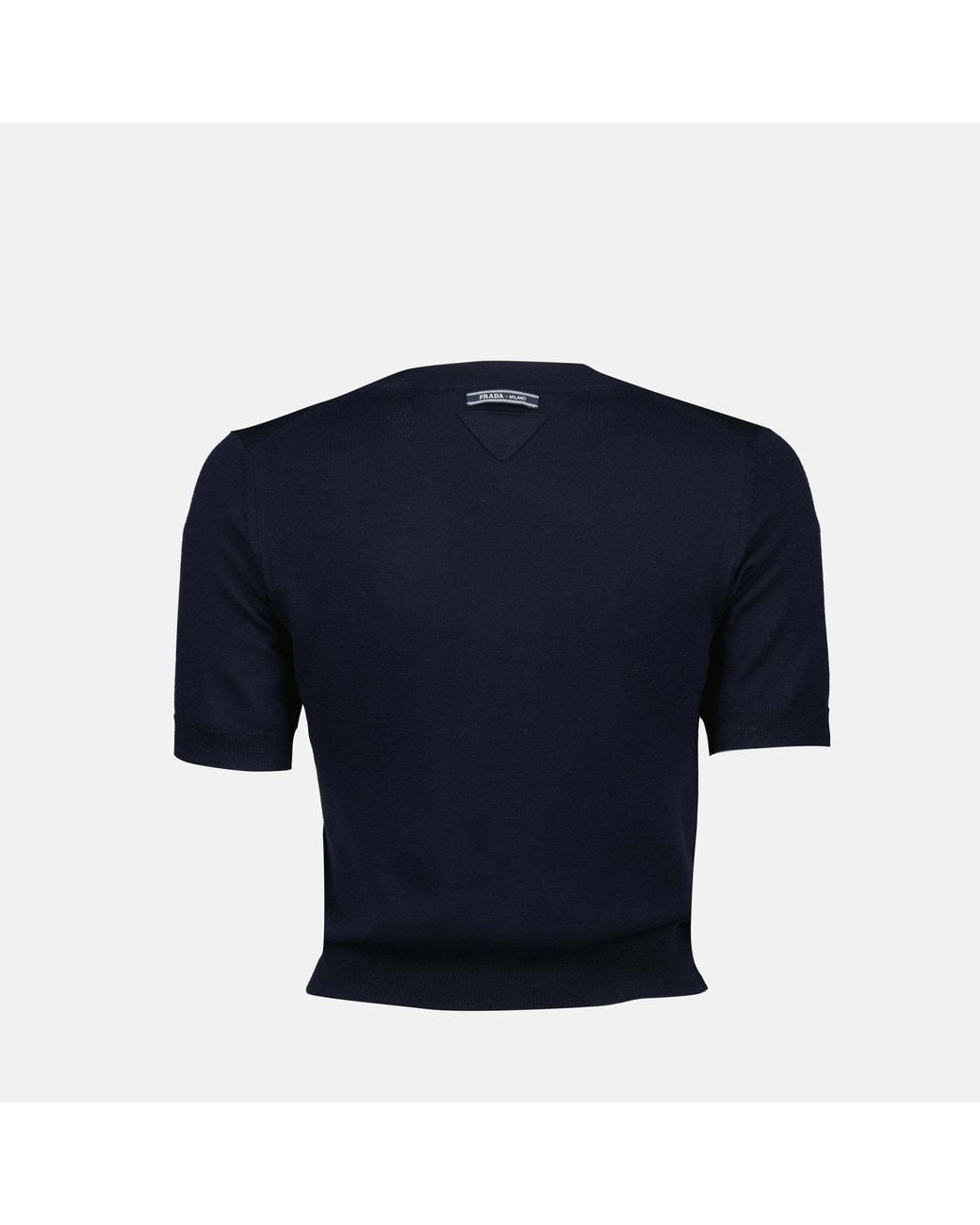 Prada Blue Wool V-Neck Sweater