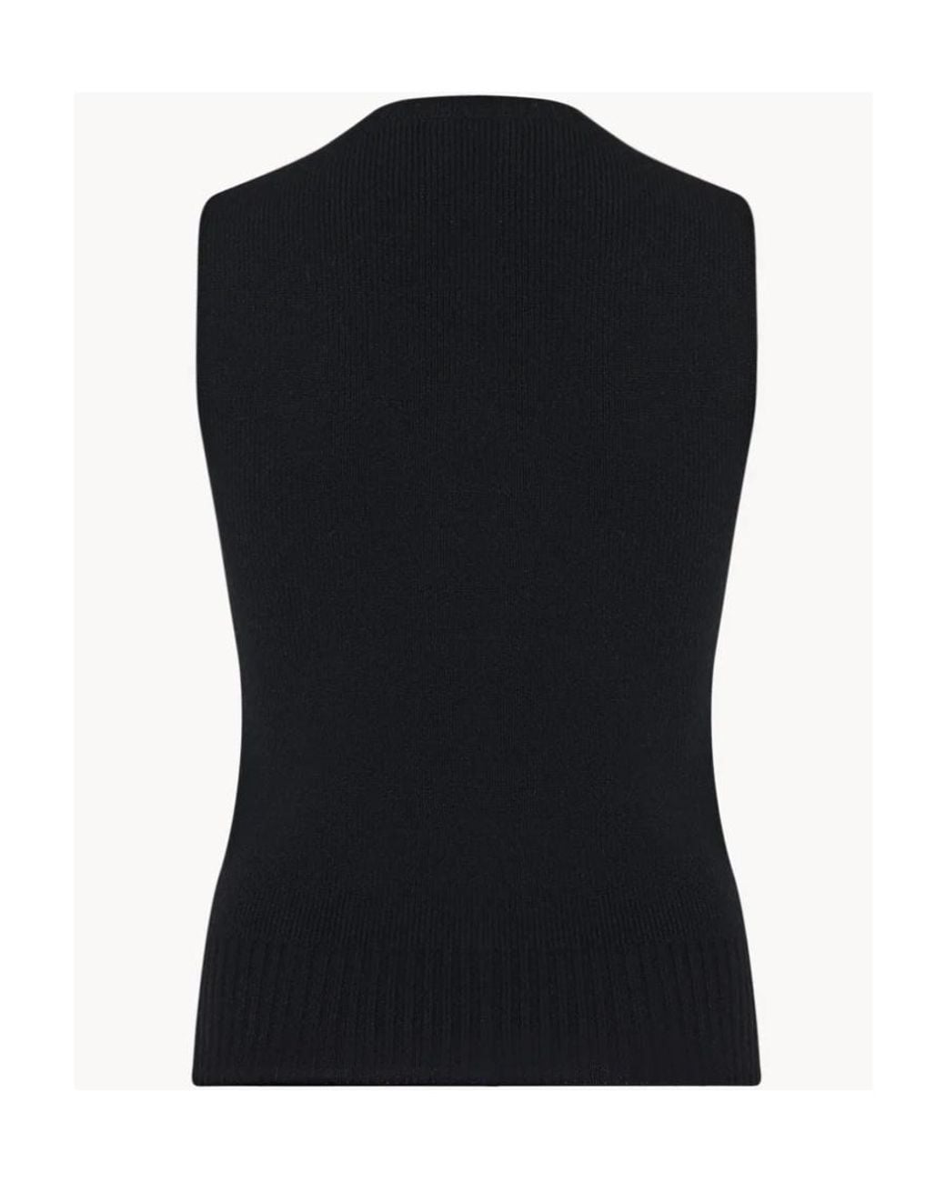 The Row Black Comi Cashmere Sleeveless Knit Top