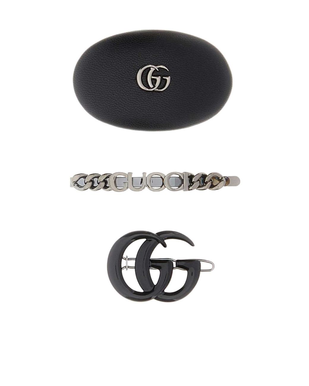 Gucci Leather And Metal Hair Clip Set | Lyst display picture 3