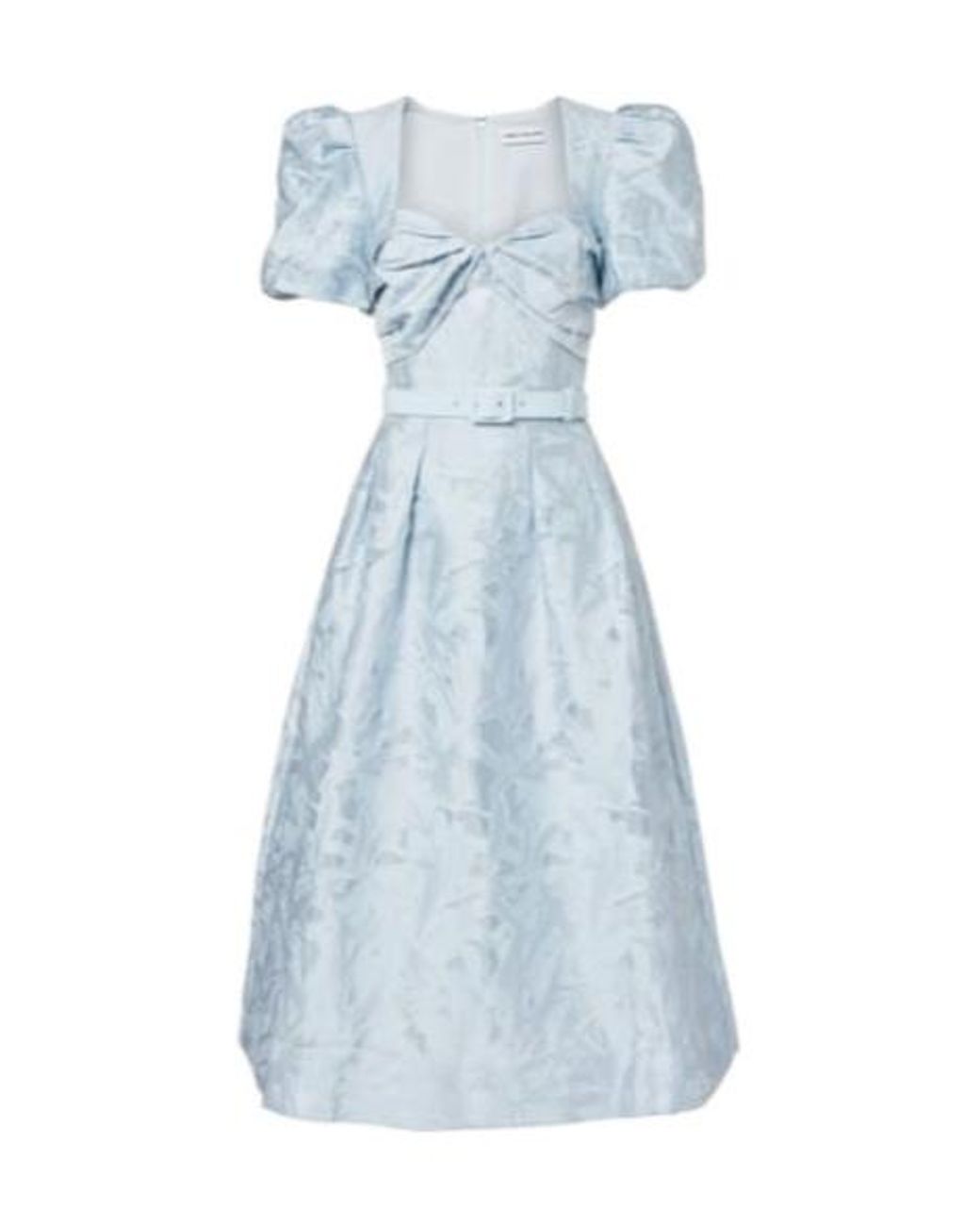 Rebecca Vallance Blue Anneli Cotton-Blend Jacquard Midi Dress