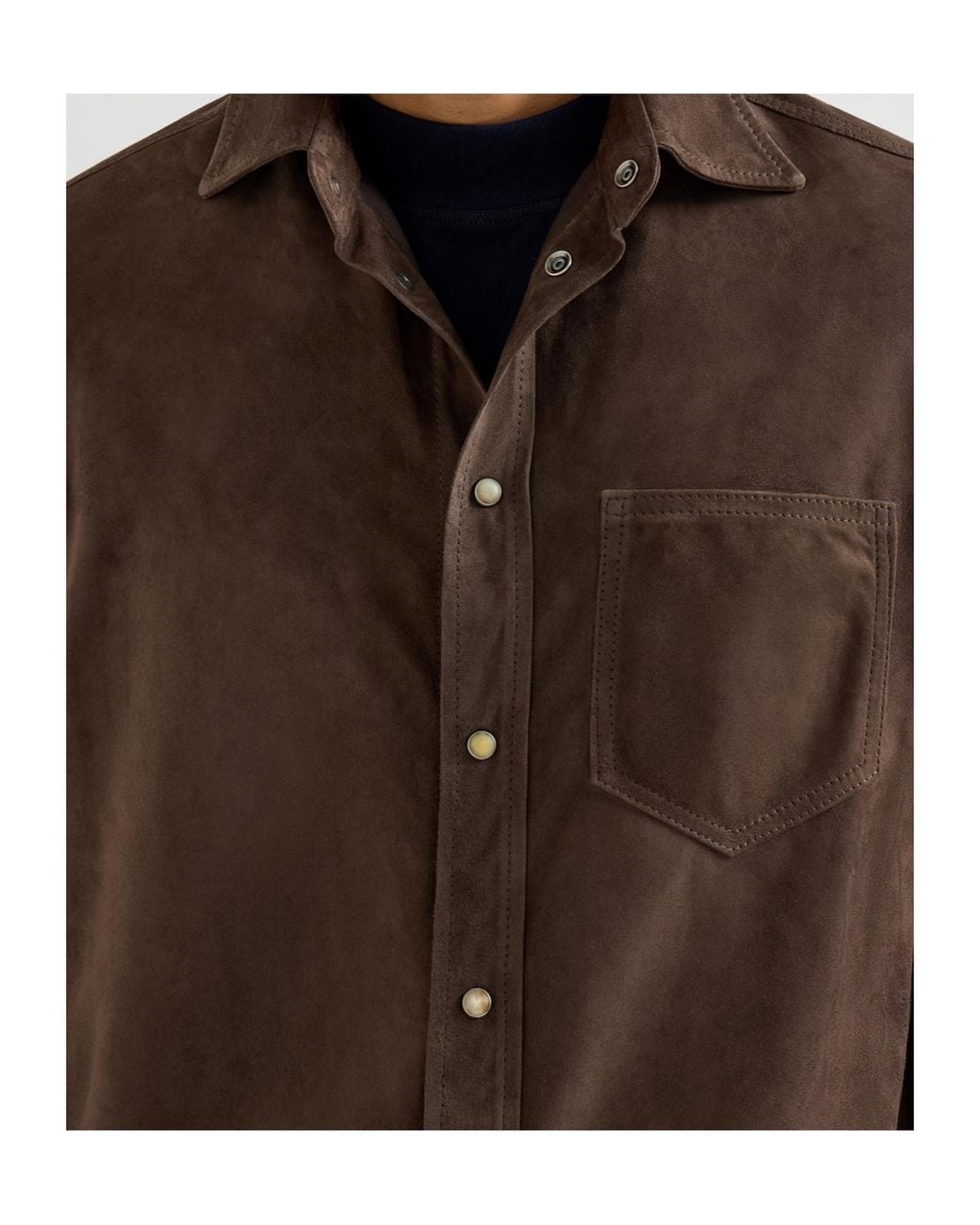 Brunello Cucinelli Brown Suede Overshirt for men