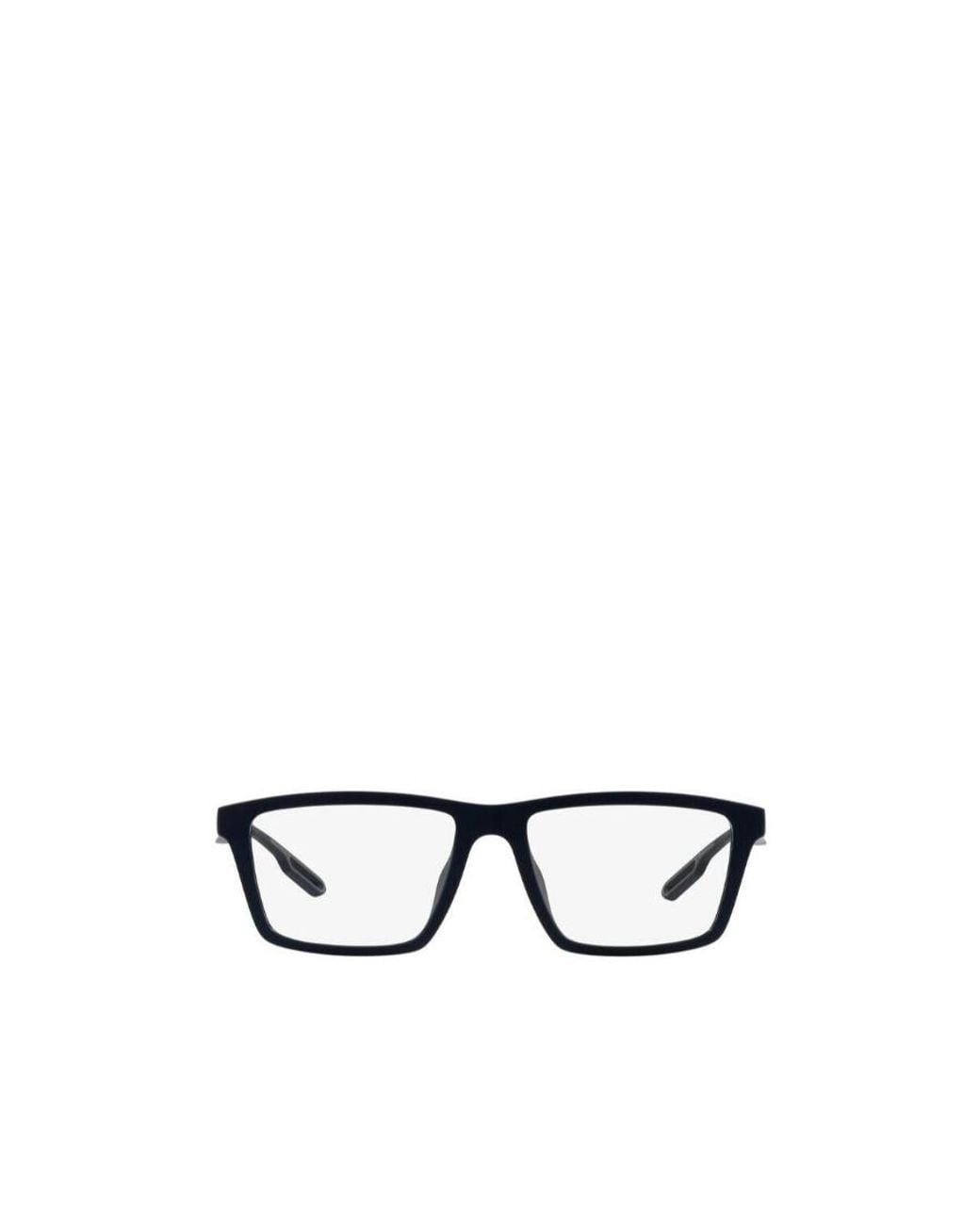 Emporio Armani White Rectangular Frame Clip-On Glasses for men