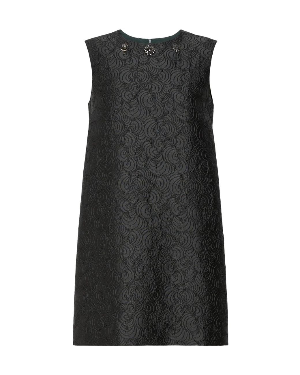 Max Mara Black 'S Stmvicolo Crewneck Poplin Mini Dress