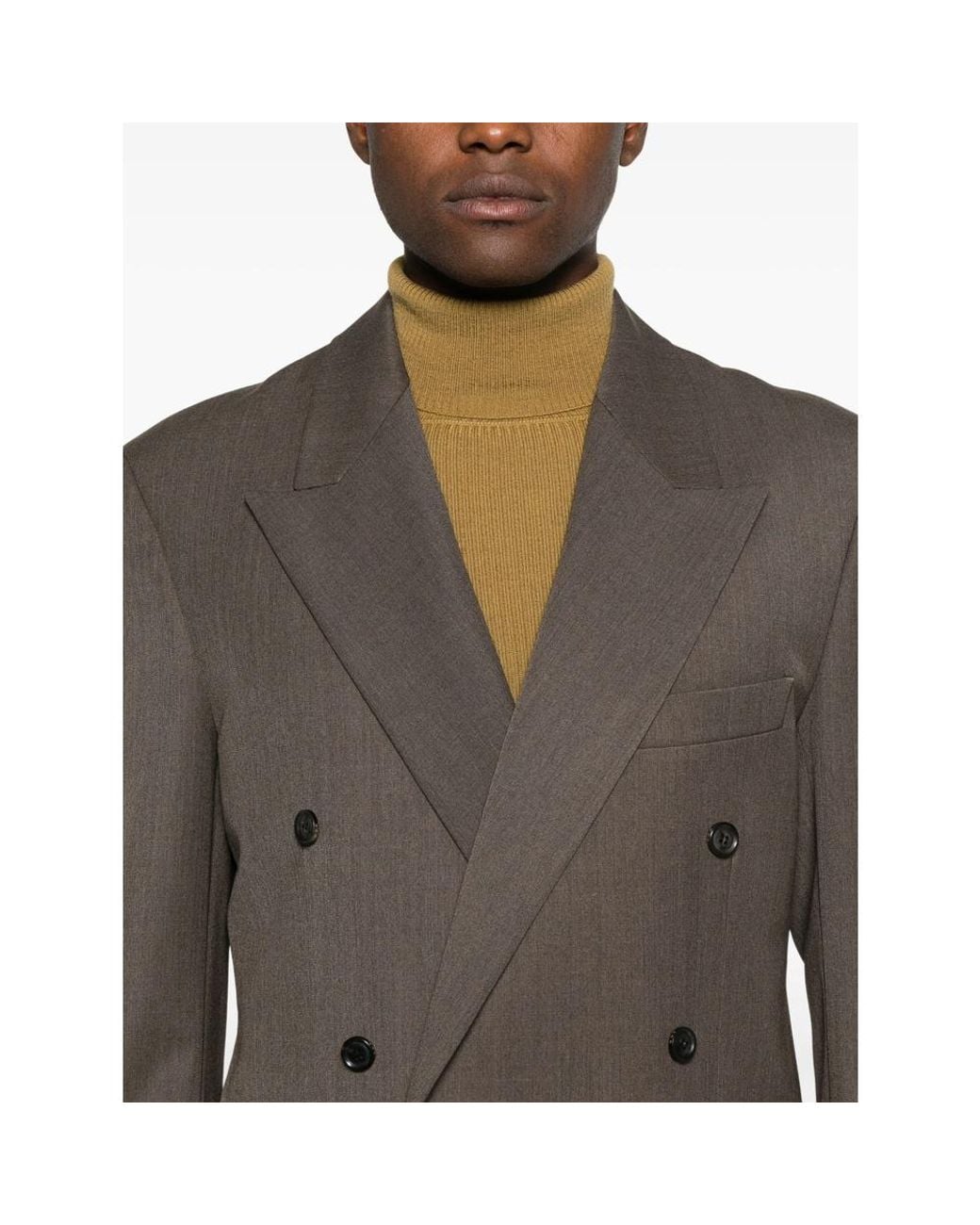 TONYWACK Brown Double Breasted Tailored Blazer for men