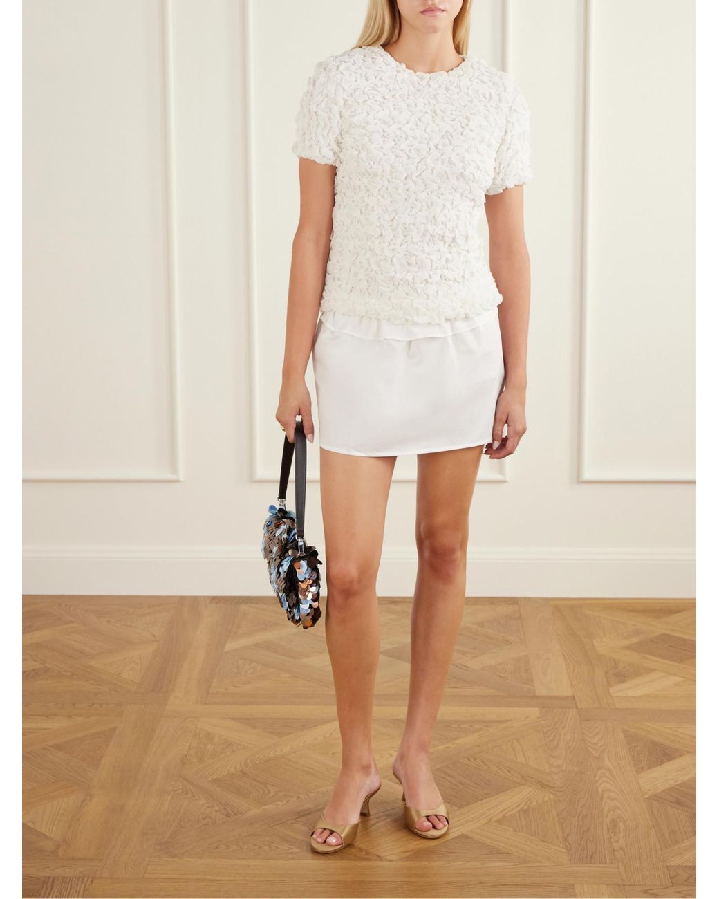 Staud Natural Satin Mules