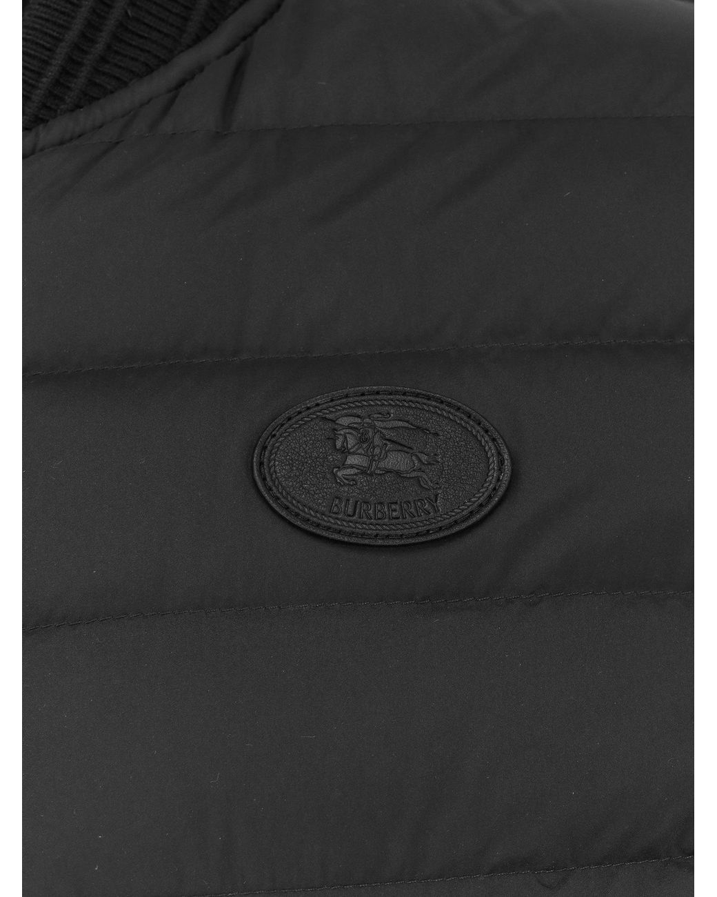 Burberry Blue Logo Detailed Zip-Up Padded Jacket for men