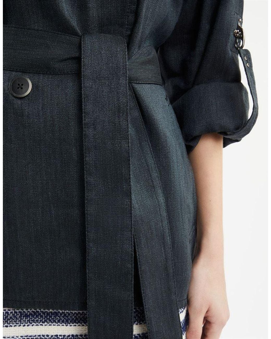 Fay Blue Classic Short Trench Coat