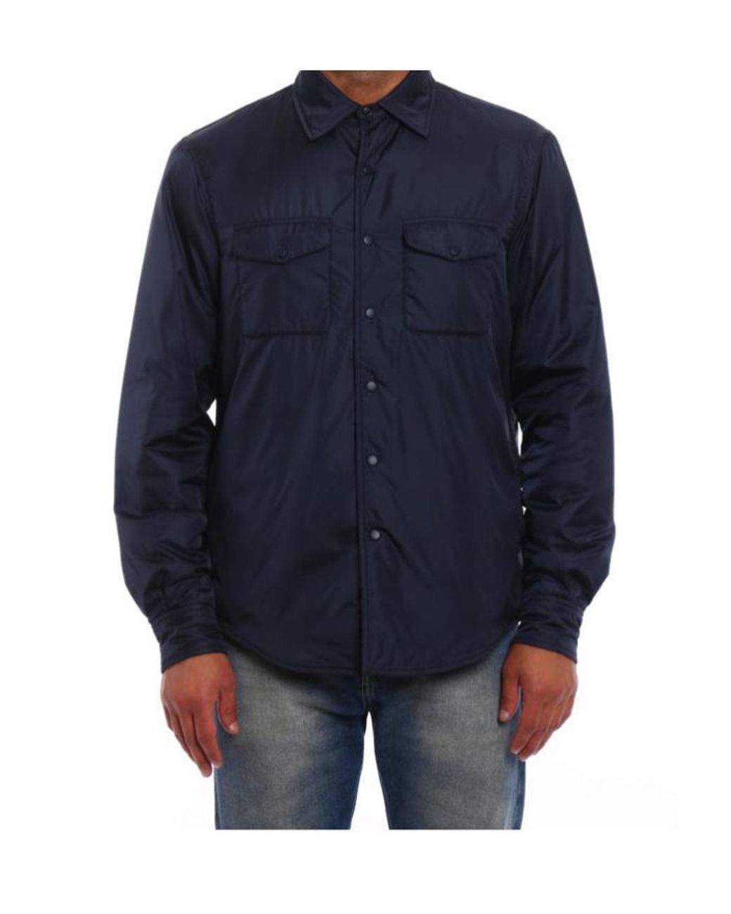 Aspesi Blue Shirt-Inspired Nylon Jacket for men