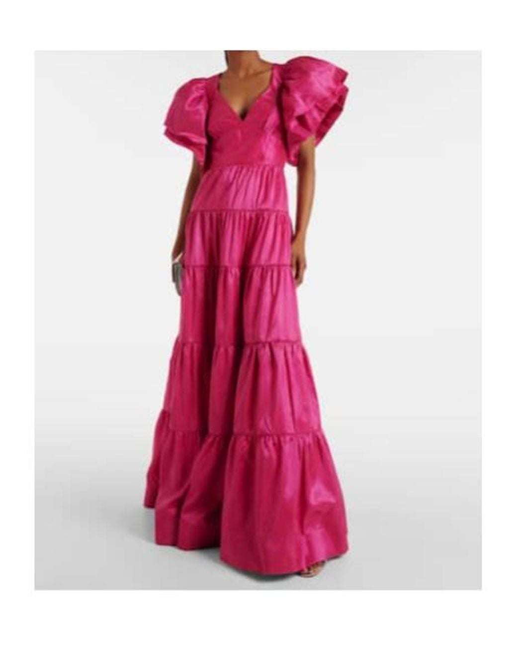 Rebecca Vallance Pink Niarah Puff-Sleeve Gown