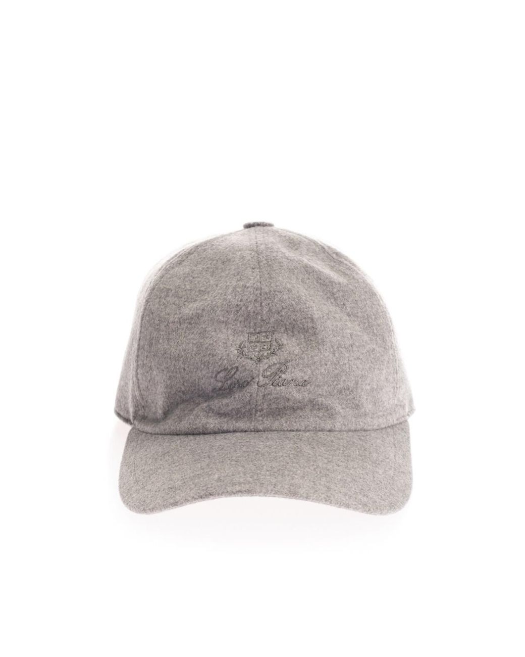 Loro Piana Gray Logo Embroidered Baseball Cap for men