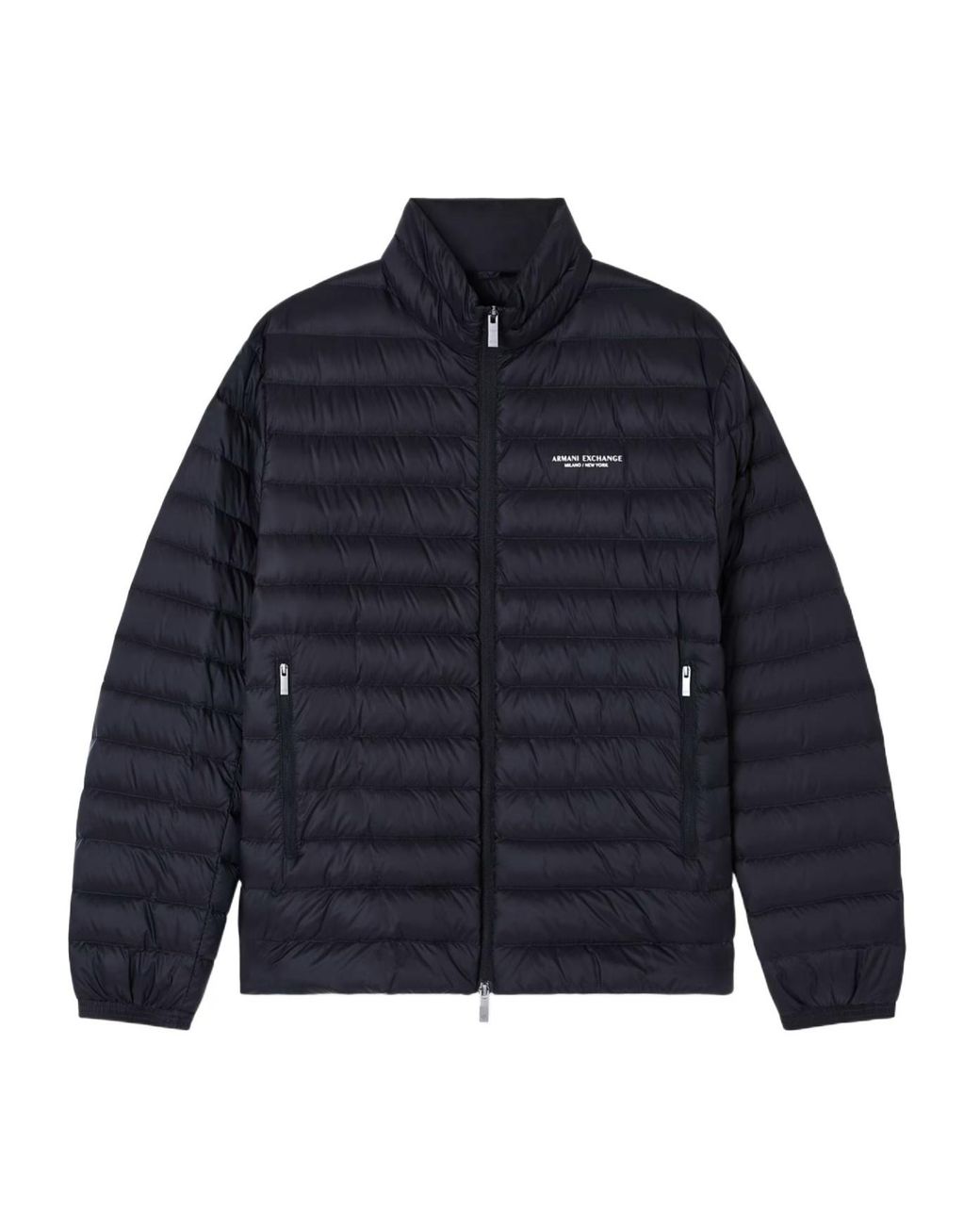 ARMANI EXCHANGE Blue Zipper Down Jacket for men