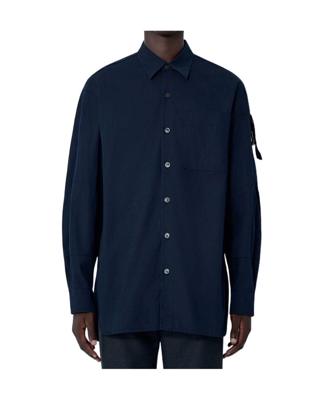 Dries Van Noten Blue Button Down Poplin Shirt for men