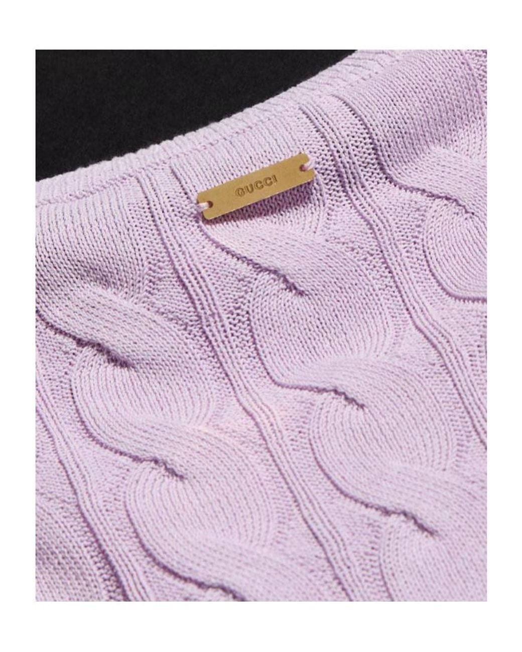 Gucci Purple Braided Cotton Blend Cardigan