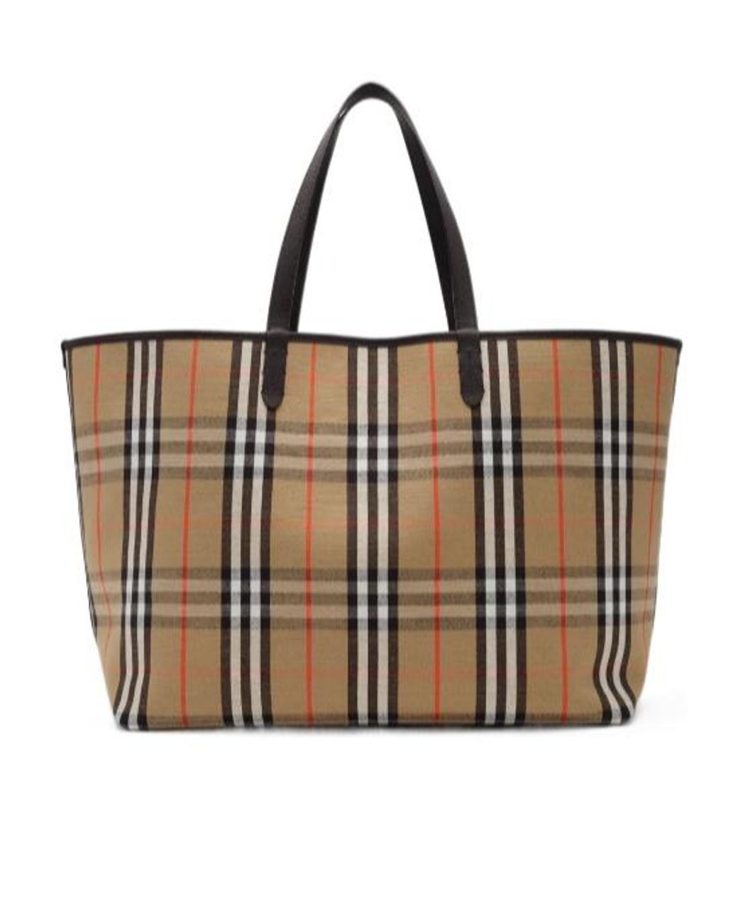 Burberry Brown Ekd Patch Checked Reversible Tote Bag for men