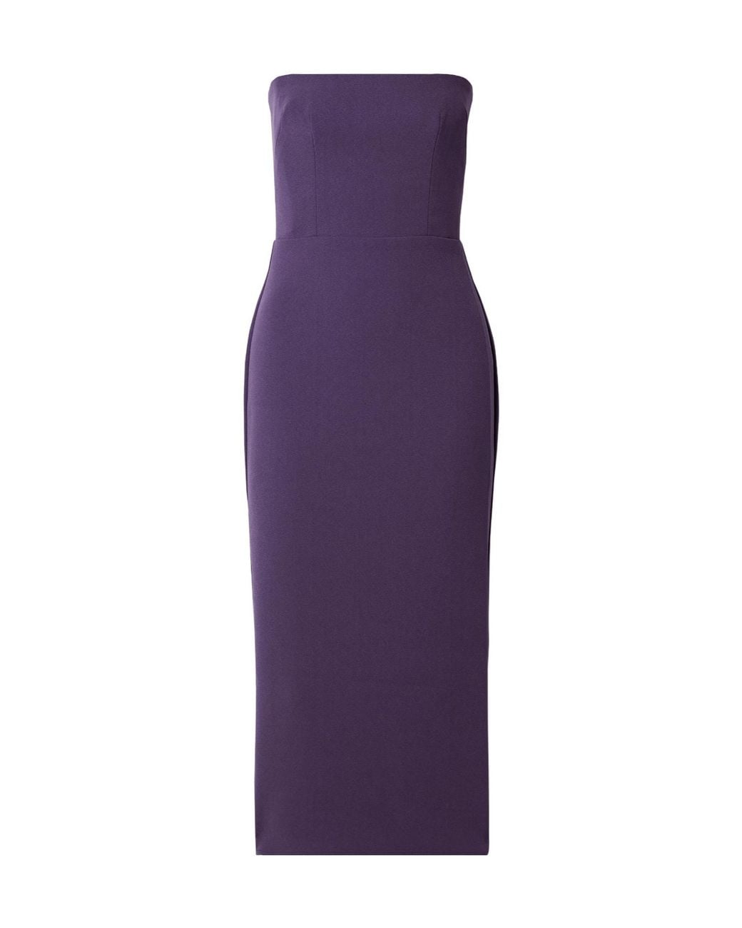Alex Perry Purple Strapless Stretch-Crepe Midi Dress