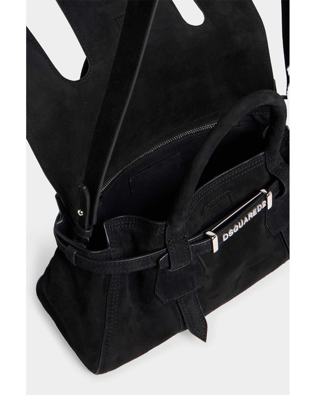 DSquared² Black Twin Suede Tote Bag