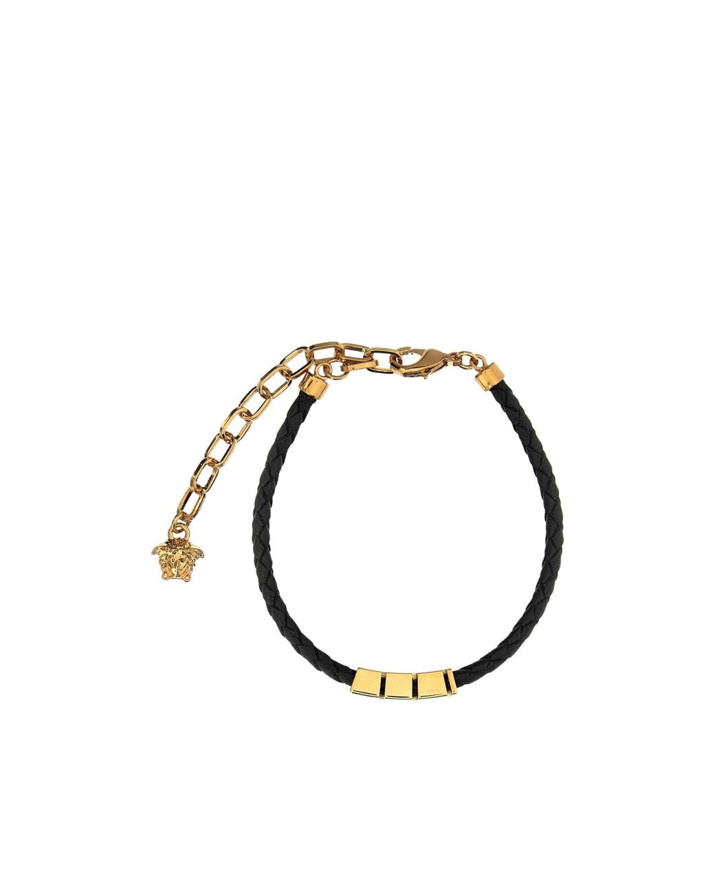 Versace Metallic Greca Braided Bracelet for men