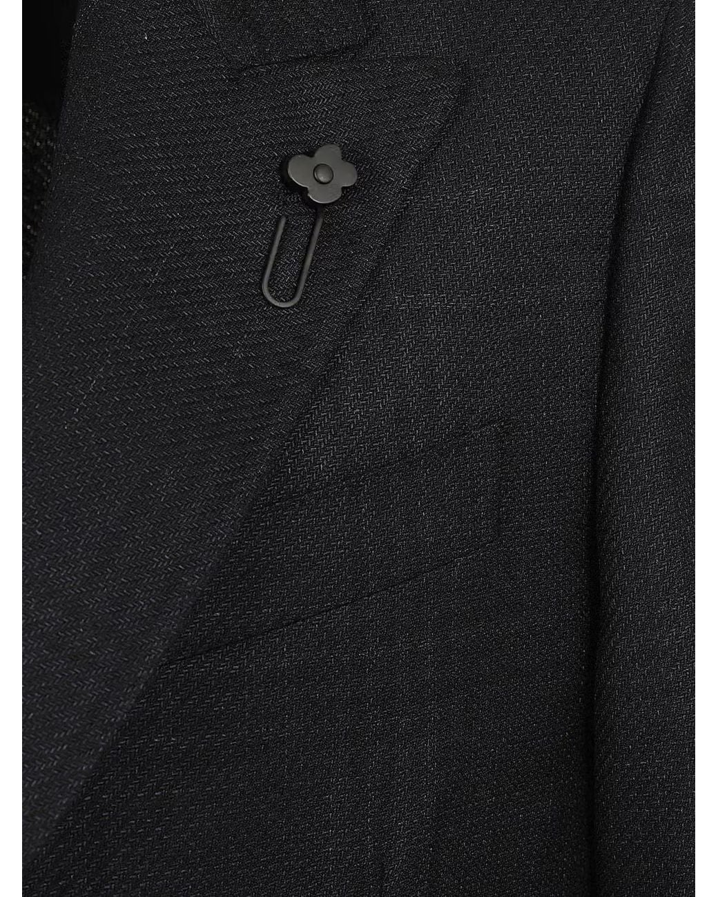 Lardini Black Single-Breasted Notch-Lapel Blazer for men