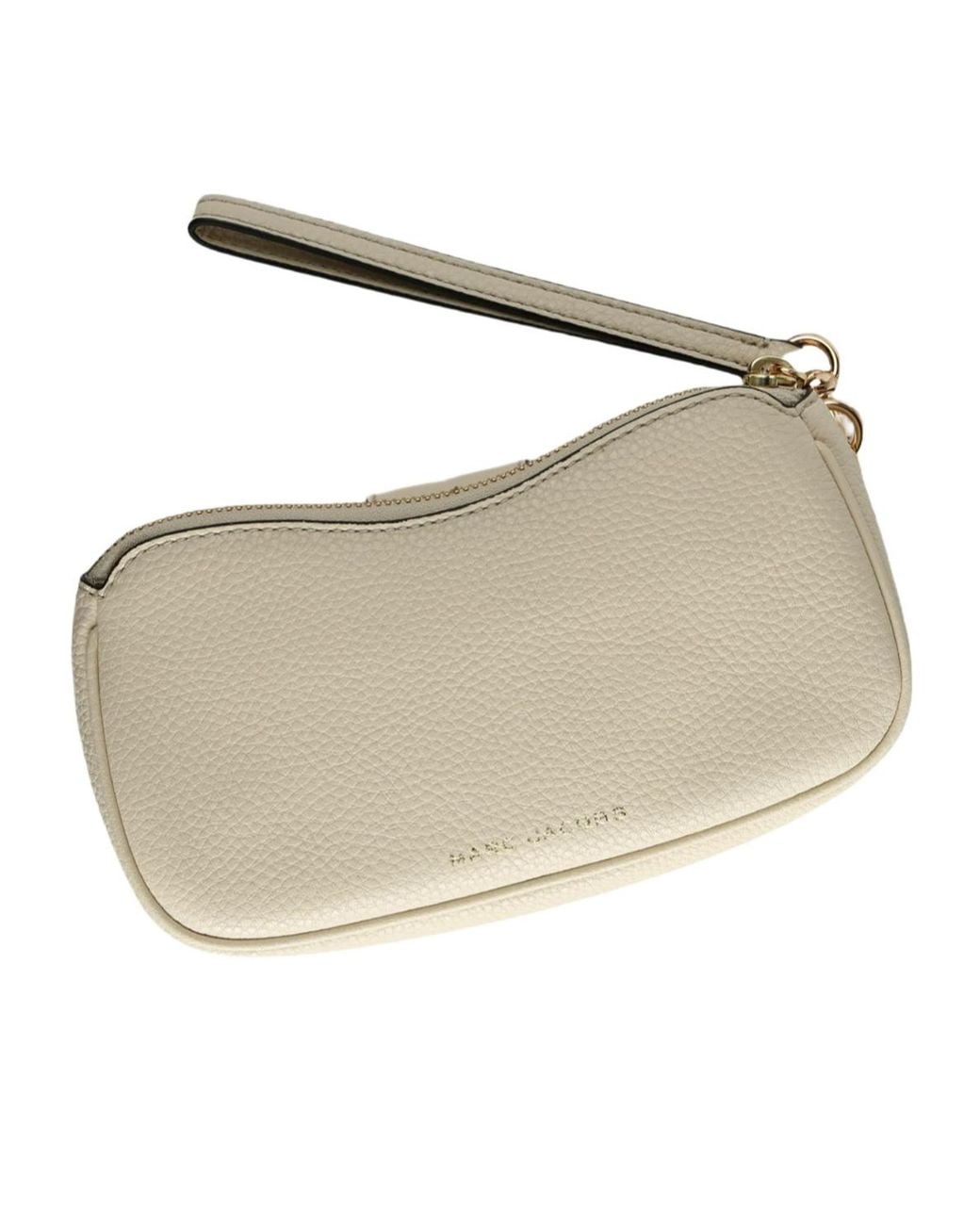 Marc Jacobs White Turnlock Leather Clutch Bag