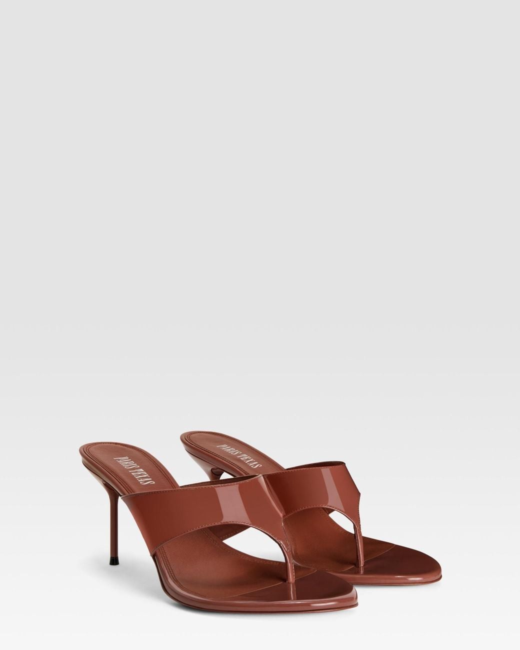 Paris Texas Brown Lidia Patent-Leather Sandals