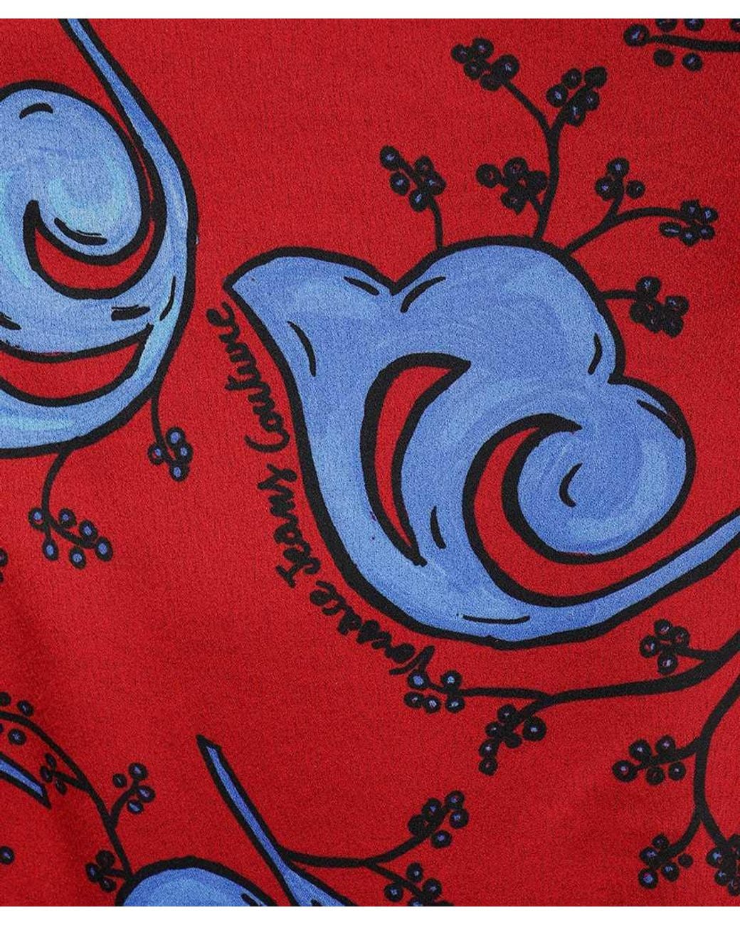 Versace Jeans Red Couture Floral-Printed Asymmetrical Mini Dress