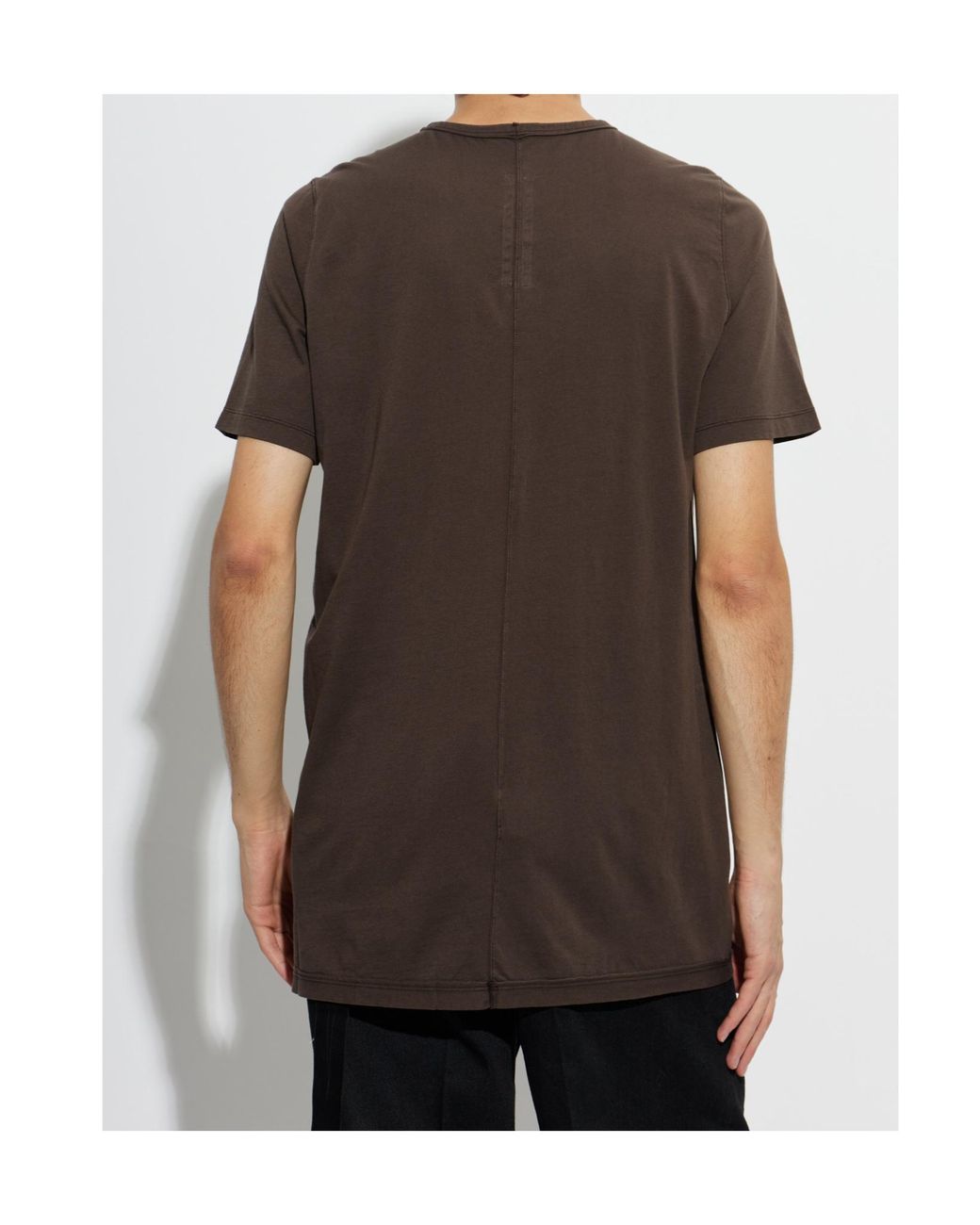 Rick Owens Brown Central-Seam Short-Sleeve T-Shirt for men