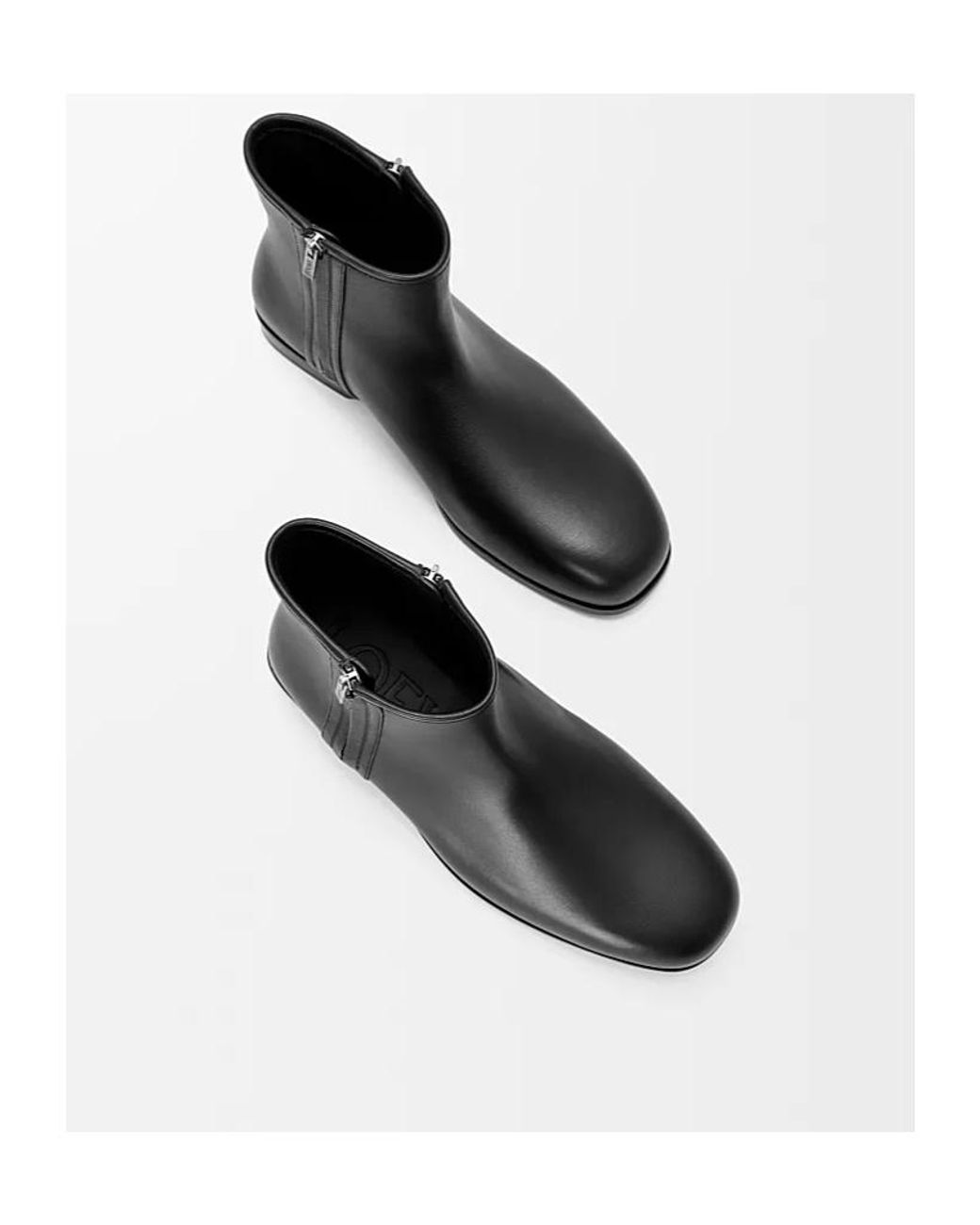 Loewe Black Bobine Smooth Leather Ankle Boots for men