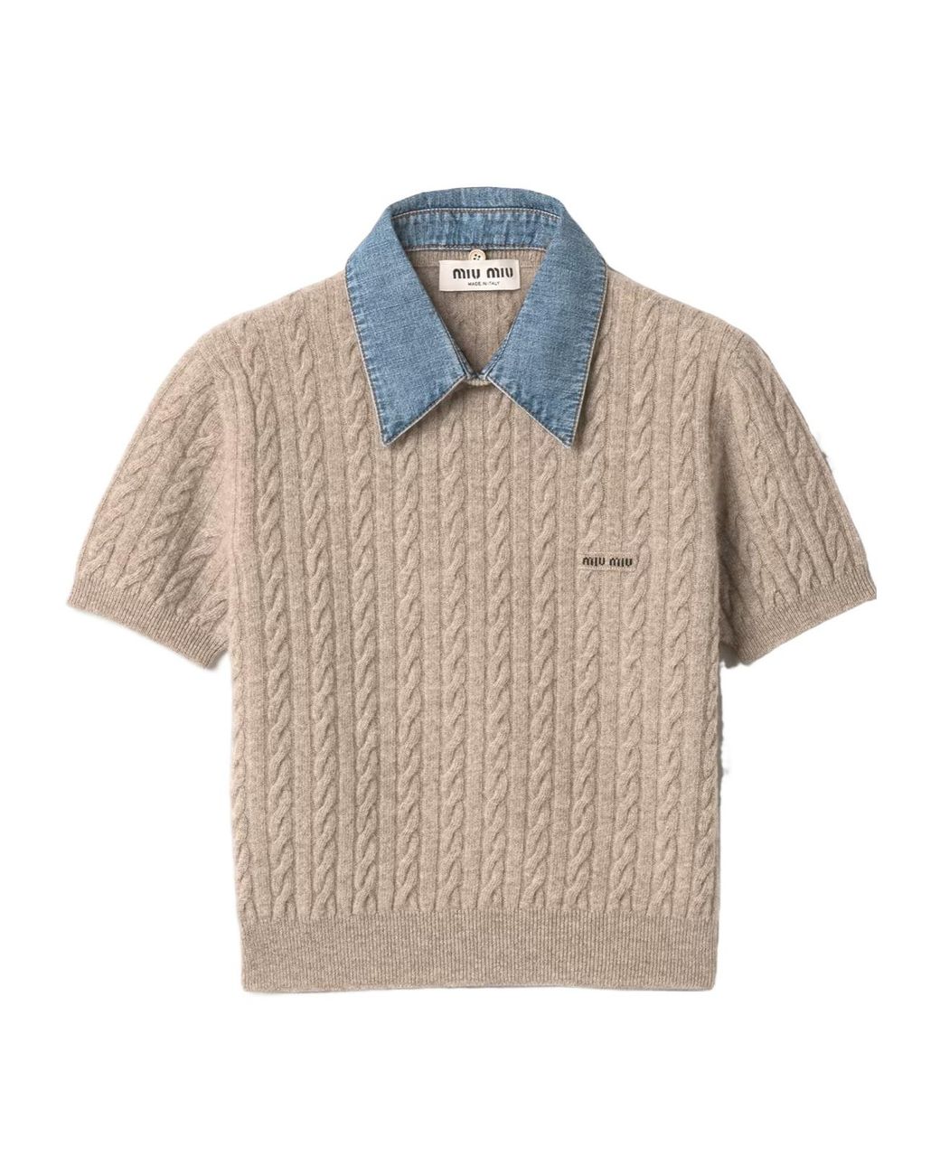 Miu Miu Natural Wool And Cashmere Knit Sweater