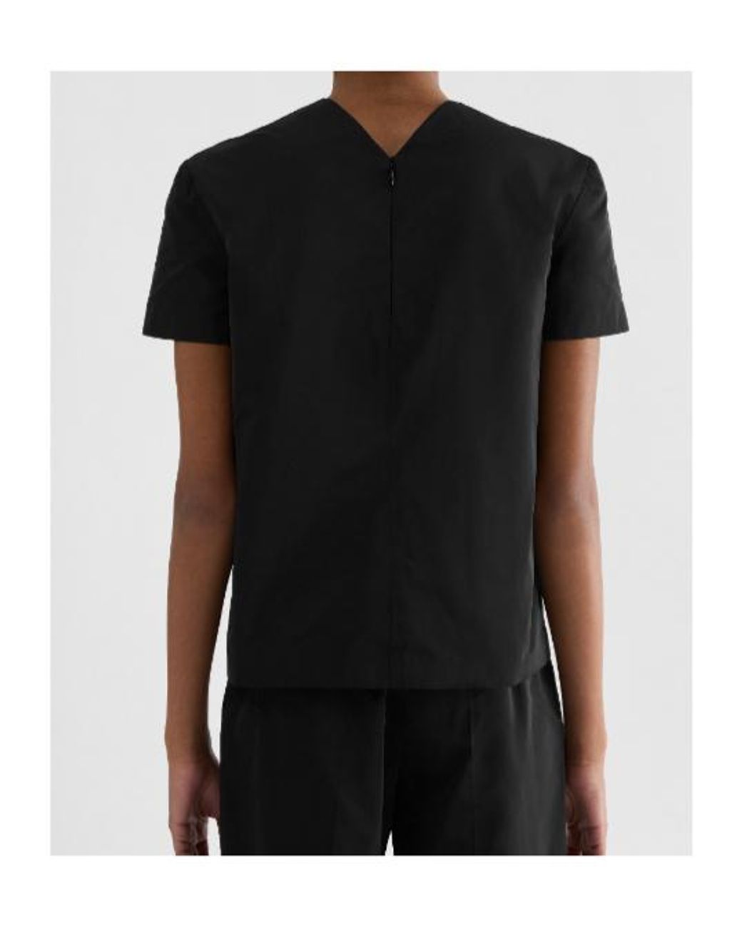 Jil Sander Black Short Sleeve V-Neck Top