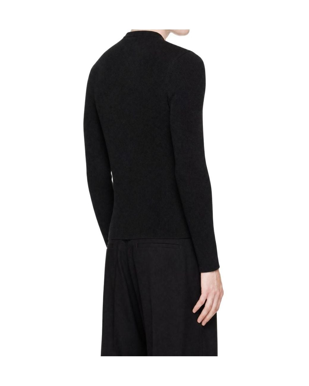 Lisa Yang Black Button-Front Long-Sleeve Polo Shirt for men