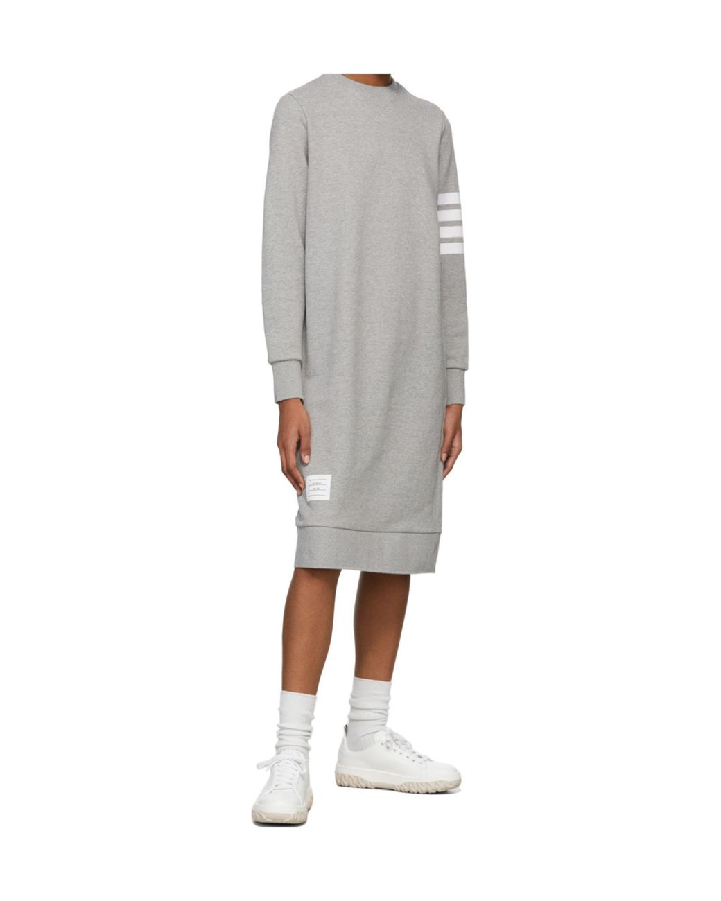Thom Browne Gray 4-Bar Sleeve Sweatshirt Dress