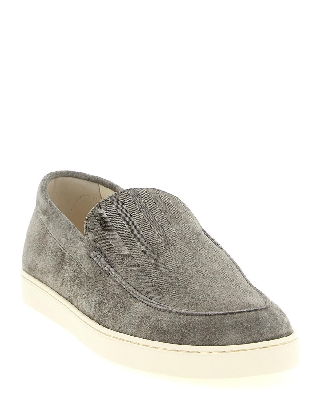 Brunello Cucinelli Gray Slip-On Loafers for men