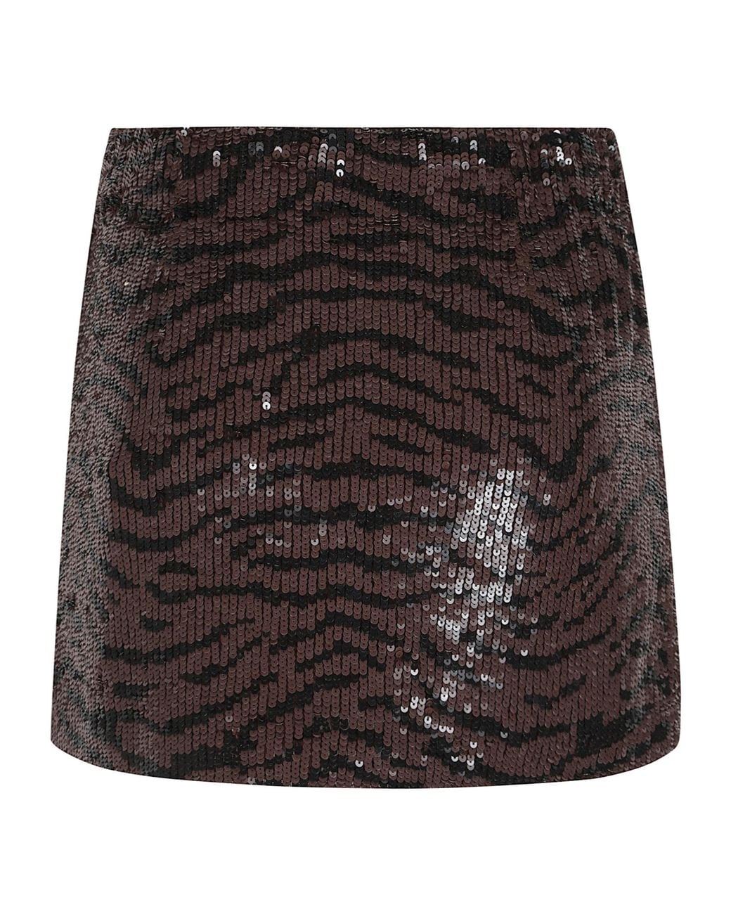 P.A.R.O.S.H. Black P.A.R.O..H. Sequined Pattern Mini Skirt