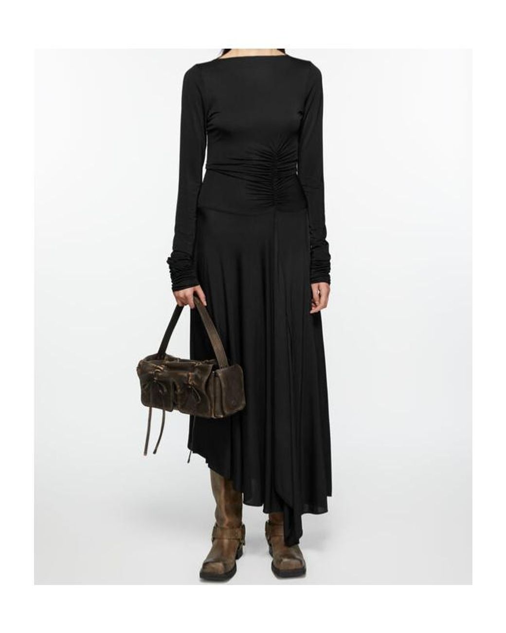 Acne Black Open Back Long Sleeved Dress