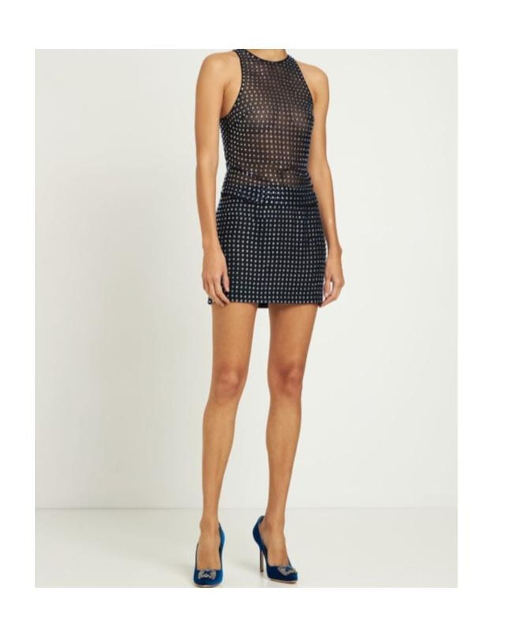 16Arlington Black Halie Crystal-Embellished Mini Skirt