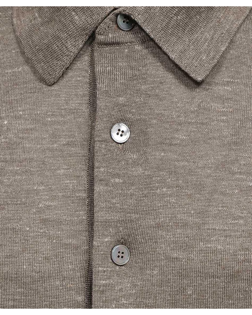 Zegna Gray Short-Sleeved Polo Shirt for men