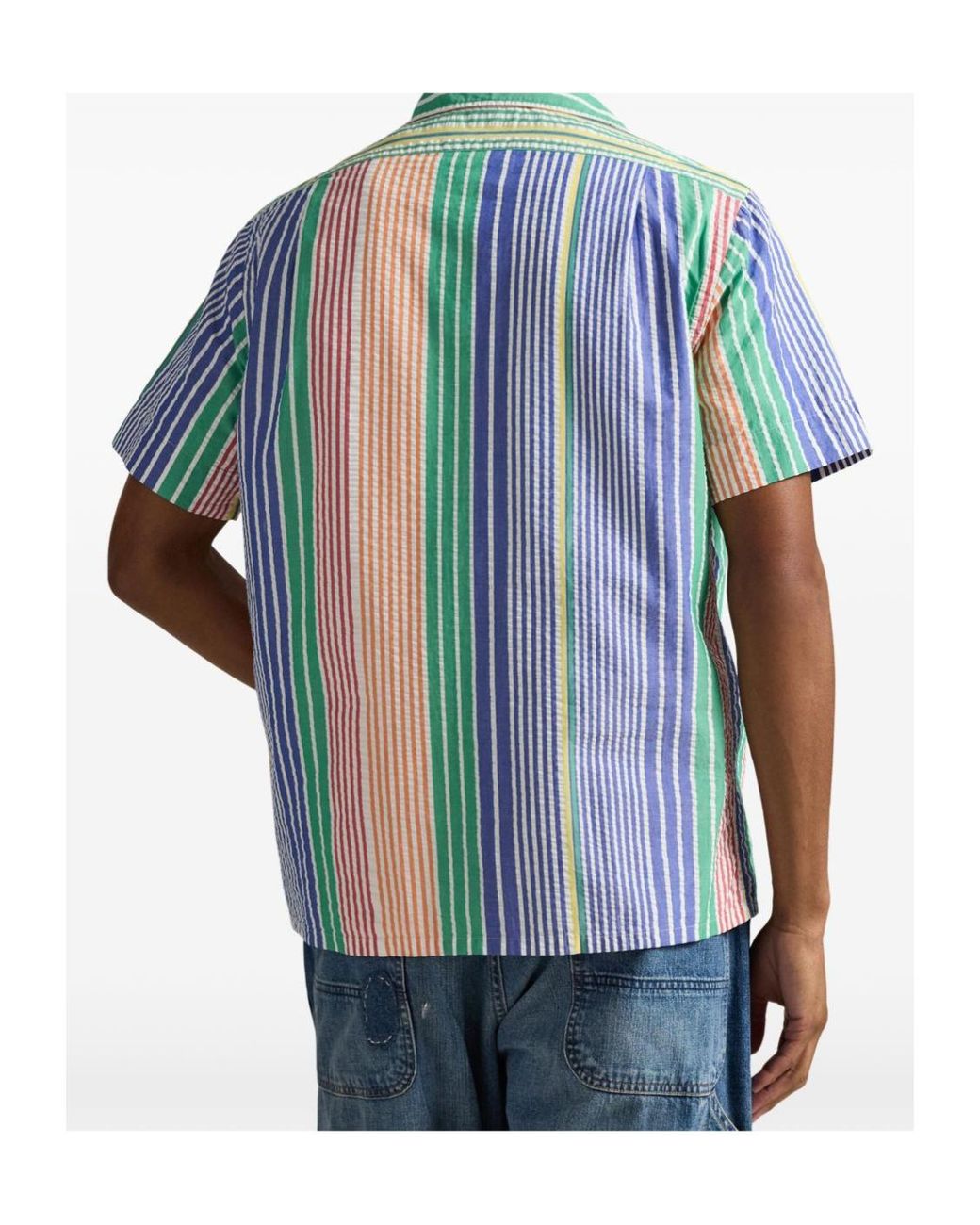 Polo Ralph Lauren Blue Andy Camp Striped Pocket Shirt for men