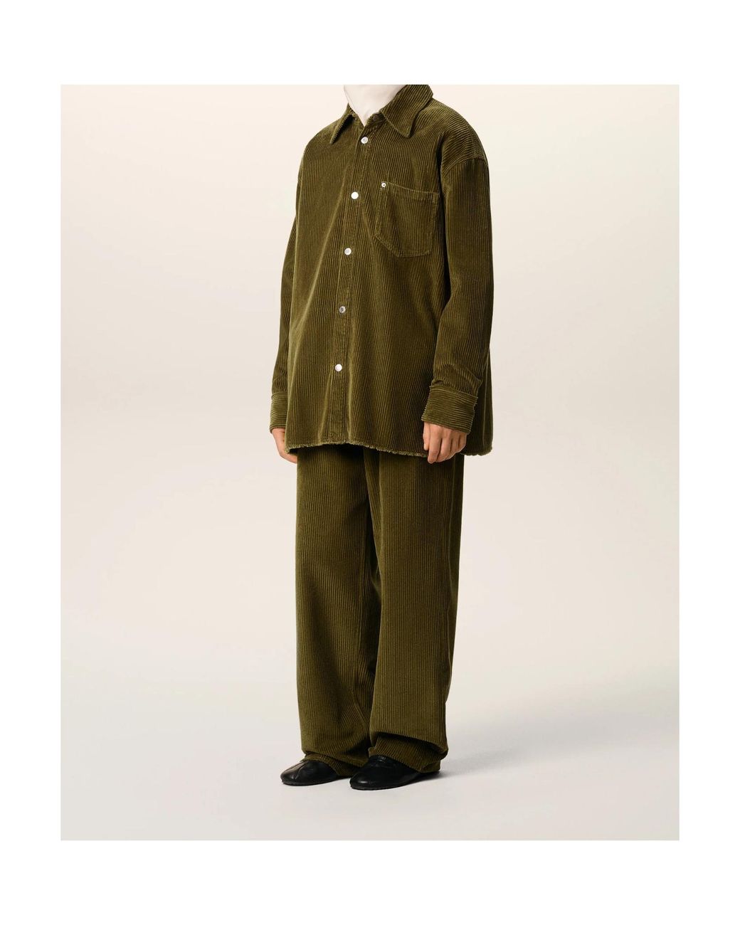 AMI Green Cotton Overshirt for men
