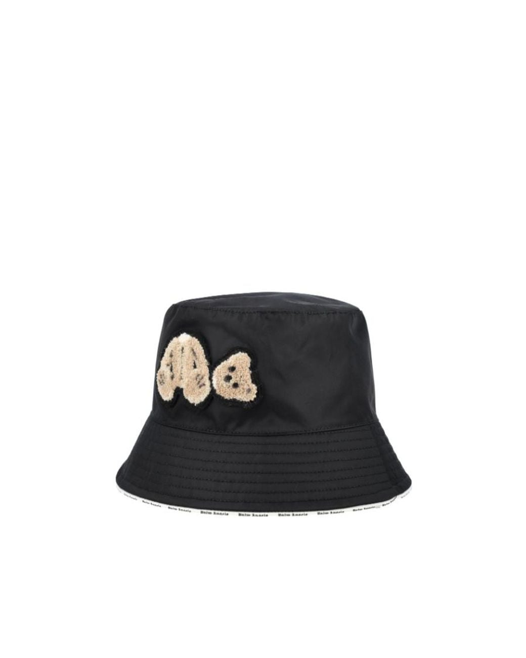 Palm Angels Black Teddy Bear-Appliqué Bucket Hat