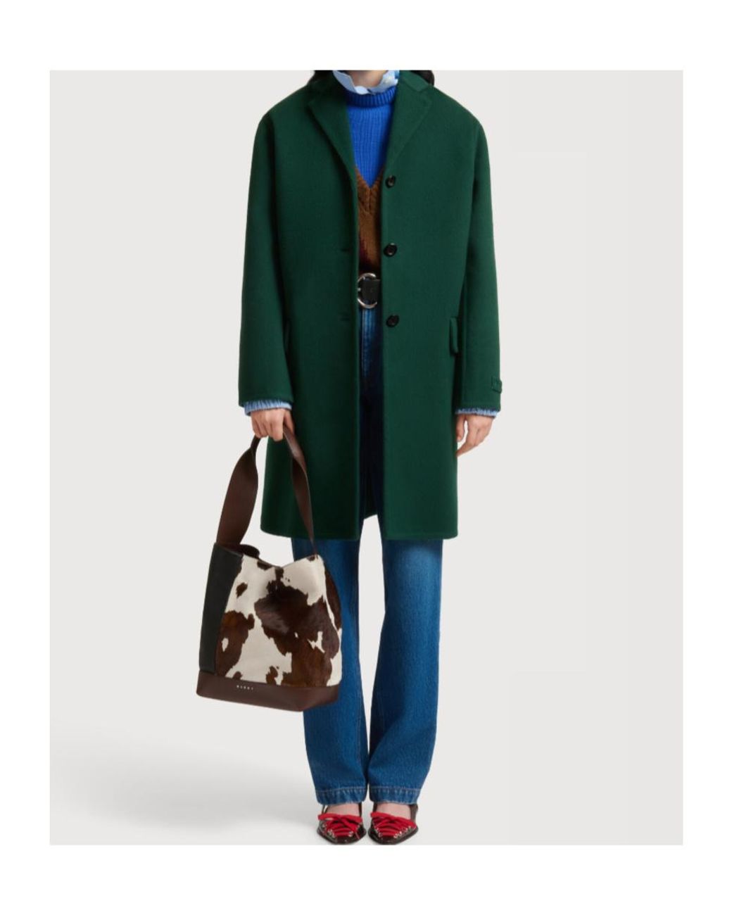 Marni White Animal Motif Shoulder Bag