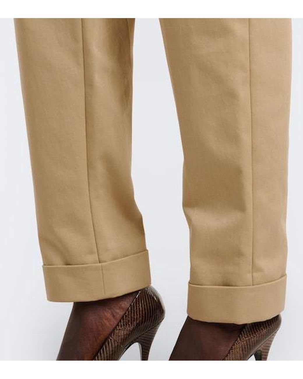 Mugler Natural Pleated Cotton-Blend Cargo Pants