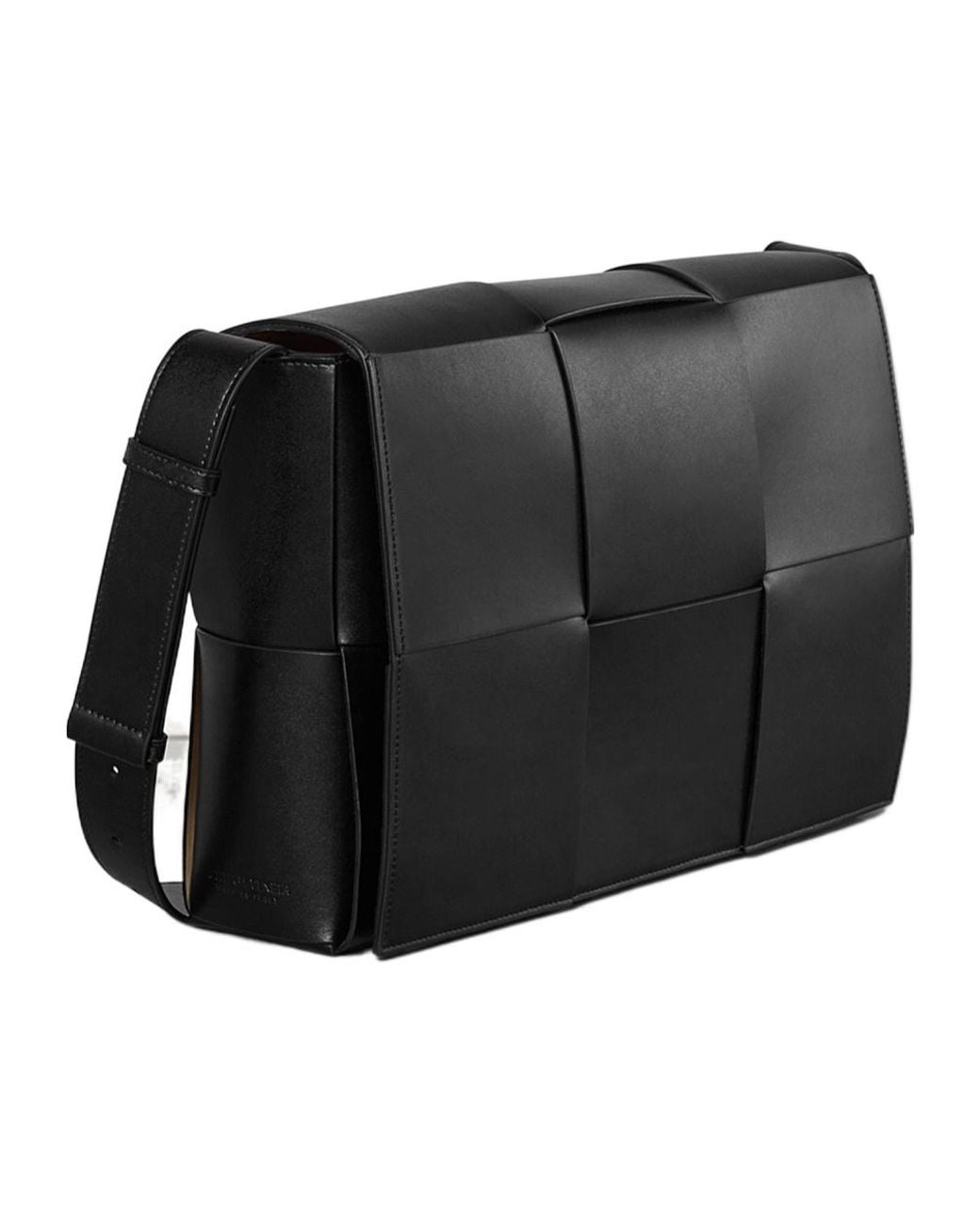 Bottega Veneta Black Intreciato Arco Large Crossbody Bag for men