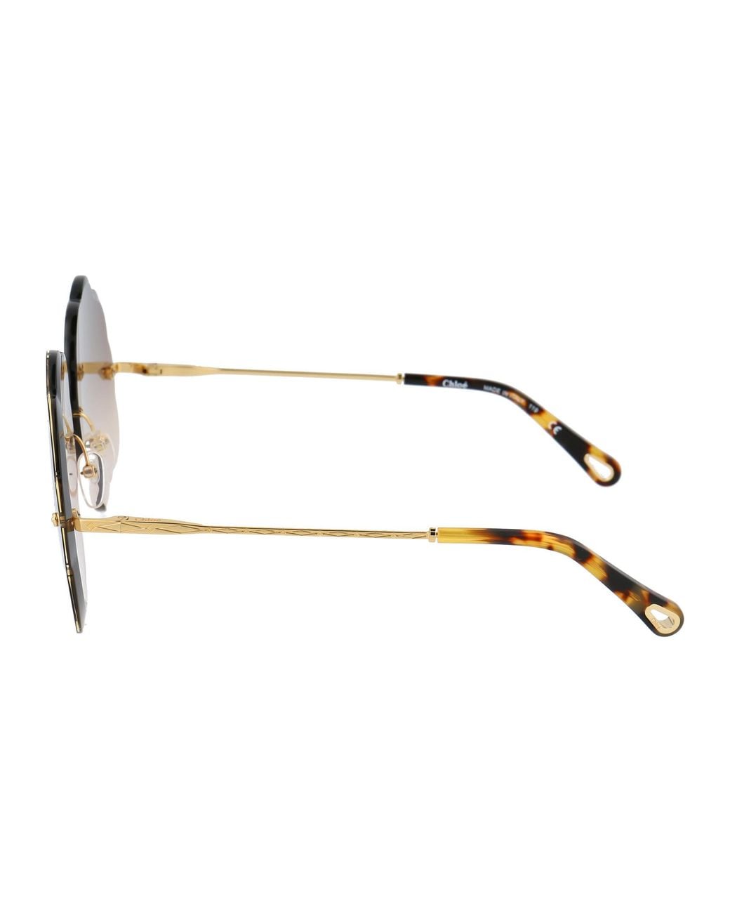 Chloé Multicolor Rosie Scalloped Round-Frame Sunglasses