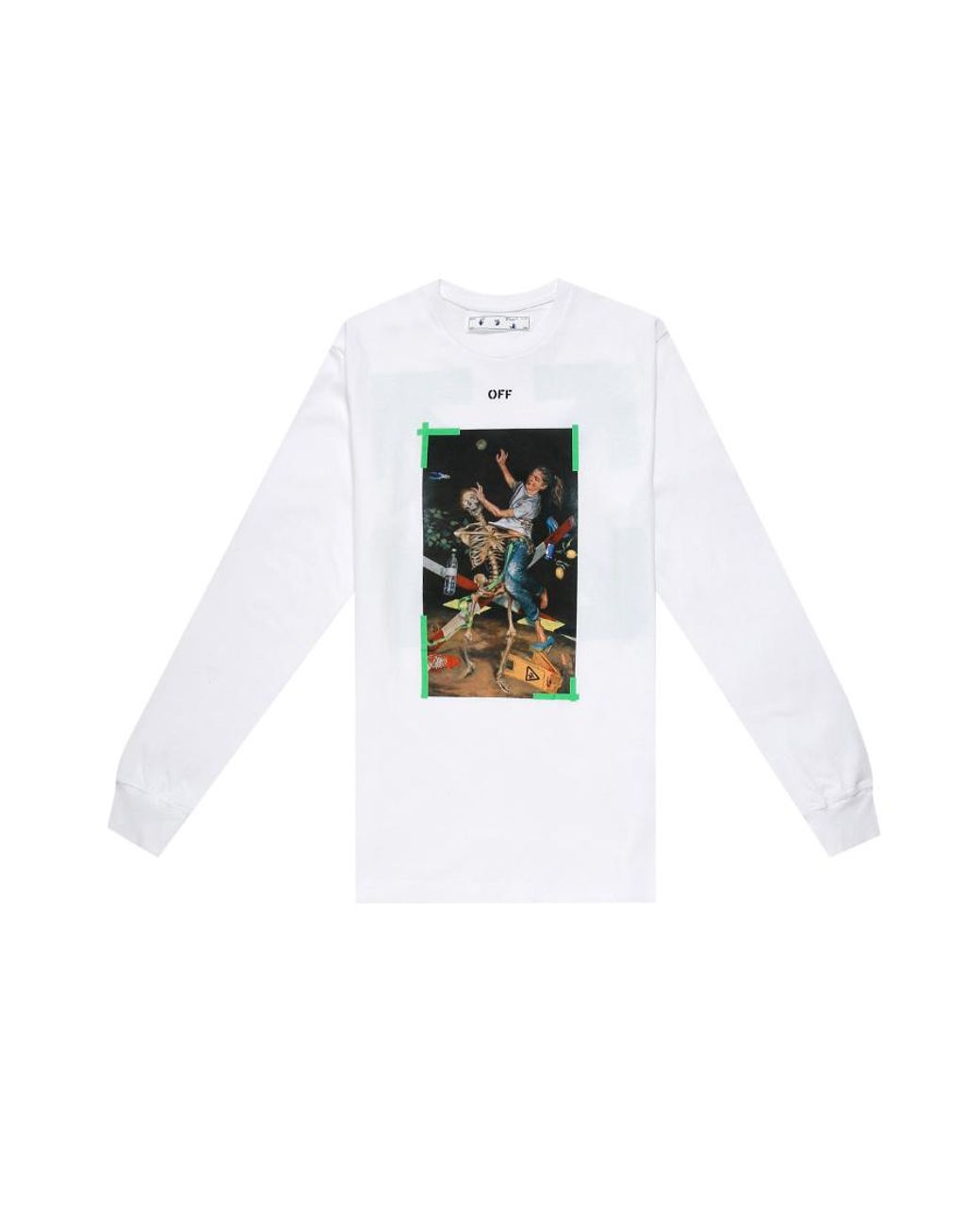 Off-White c/o Virgil Abloh Green Graphic-Print Cotton T-Shirt for men