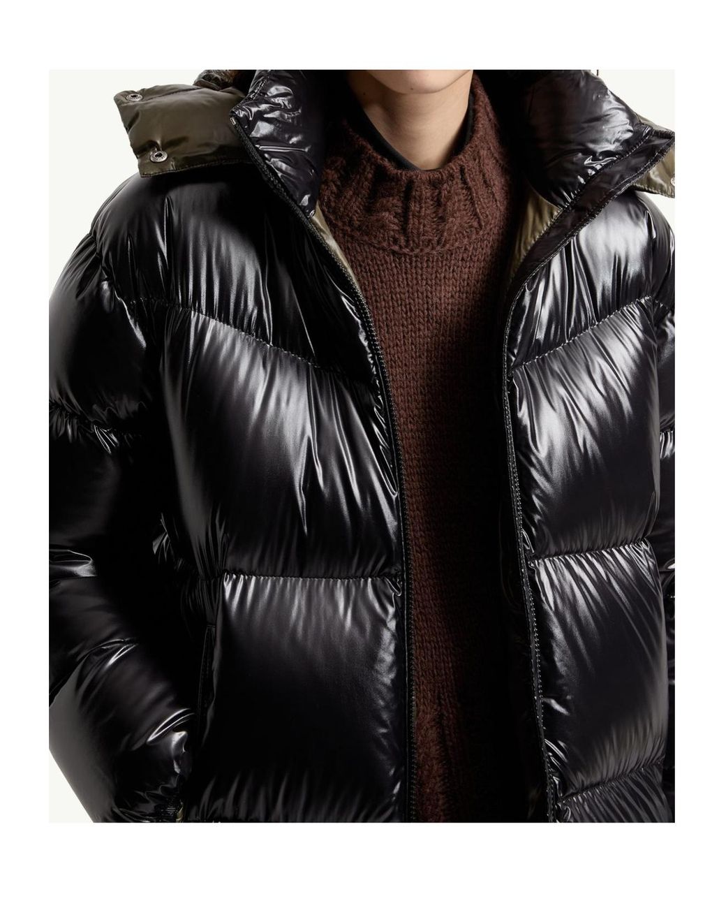 Moncler Black Harfang Hooded Long Padded Coat