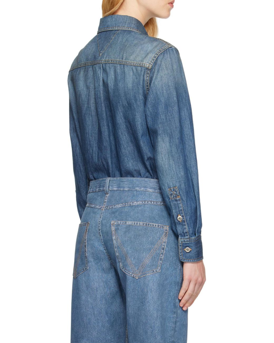 Bottega Veneta Blue Light Washed Denim Shirt