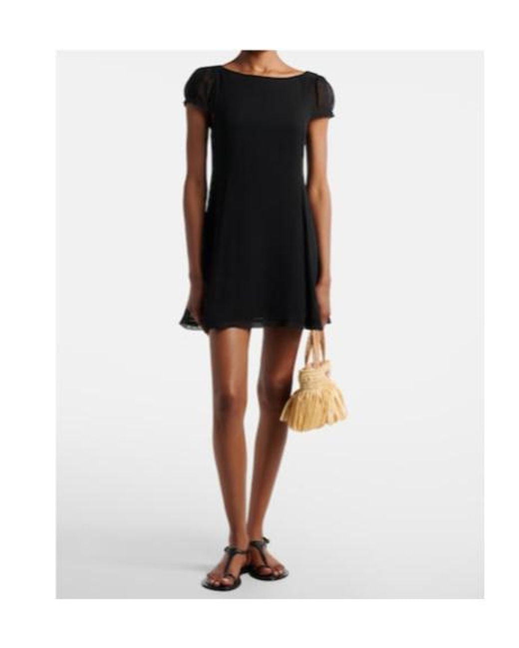 Posse Black Priscilla Lace-Trimmed Silk Minidress