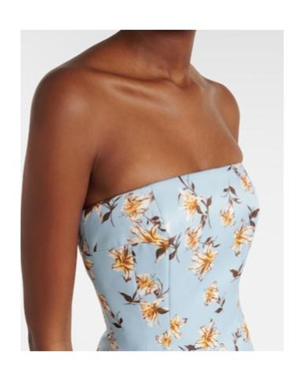 Emilia Wickstead Blue Laelia Floral Gown