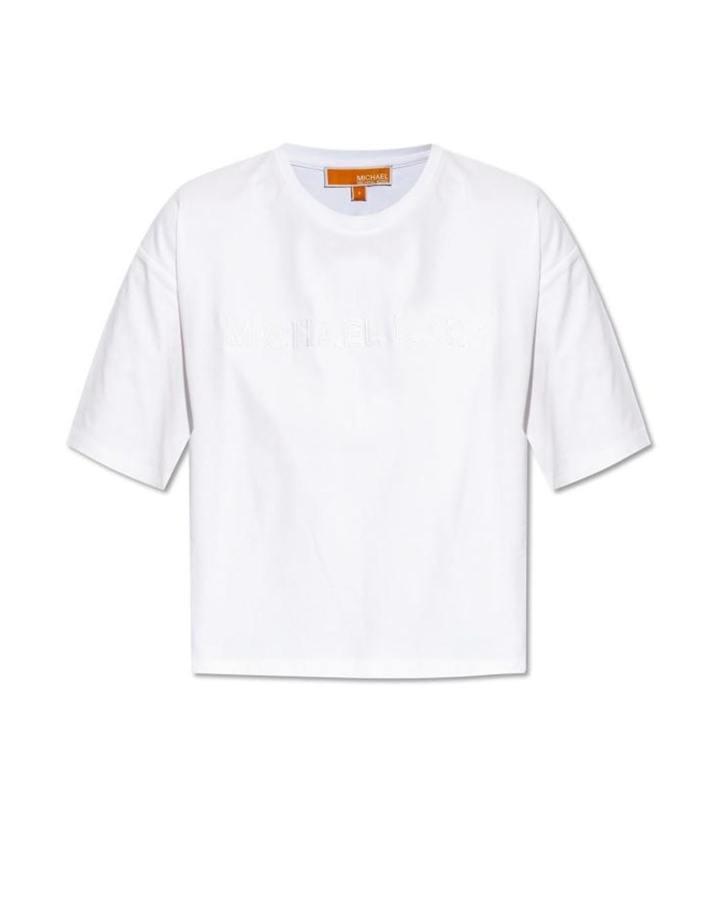 MICHAEL Michael Kors White Loose-Fit T-Shirt With Embroidered Logo