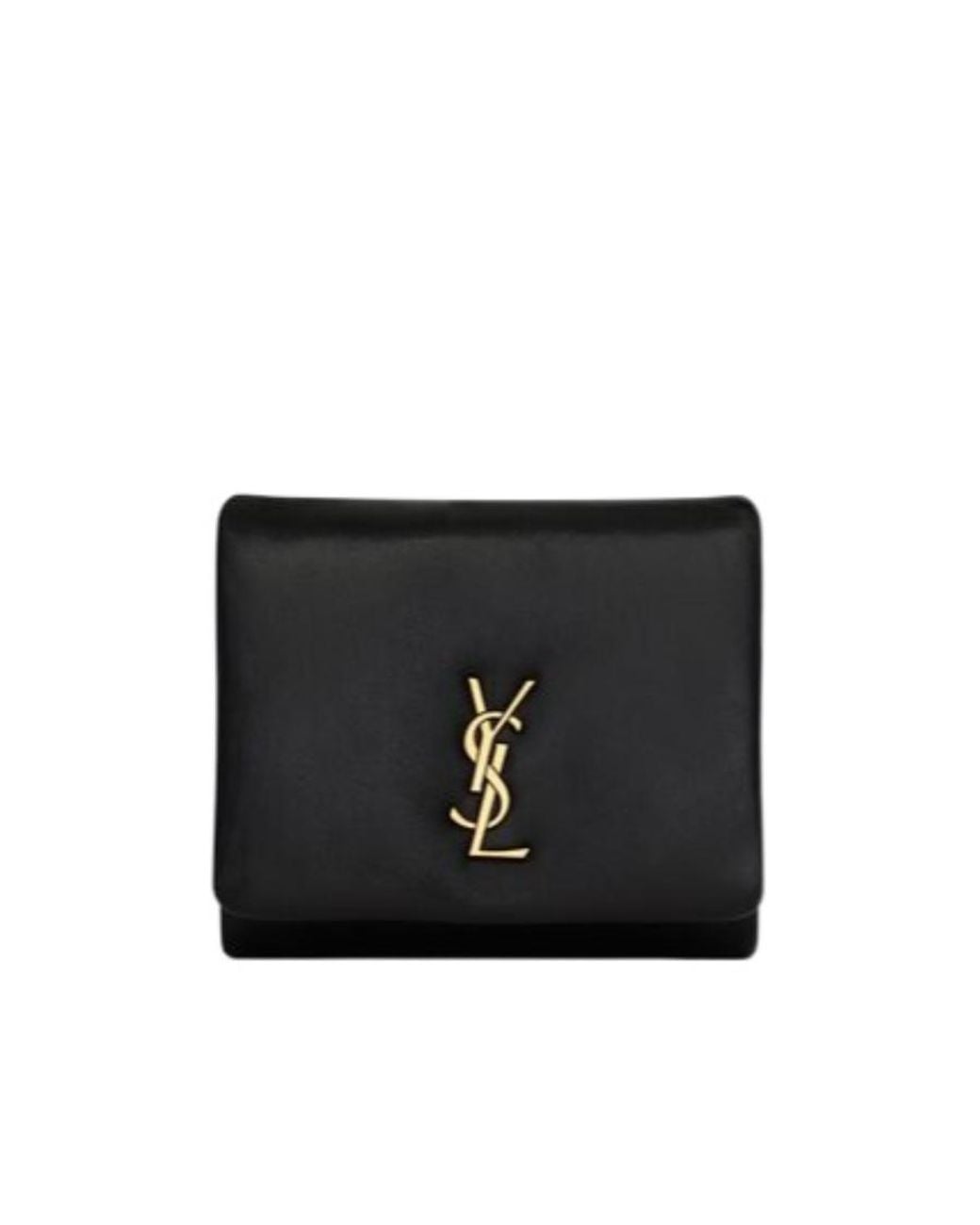 Saint Laurent Black Calypso Compact Wallet